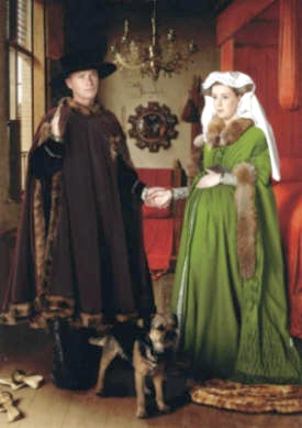 Parker in a photo shoot with Coronation Street actors Steven Arnold and Julia Haworth